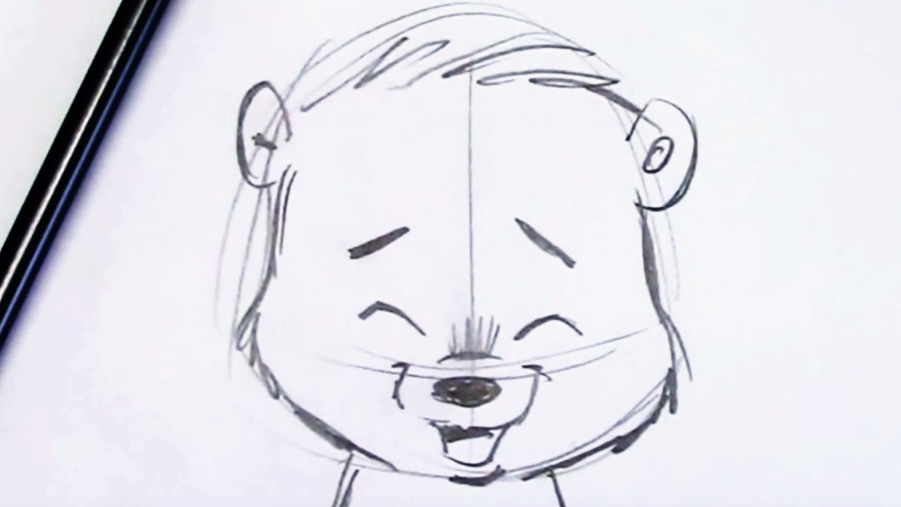 1280x720 How To Draw A Bear Cub - Bear Cub Sketch