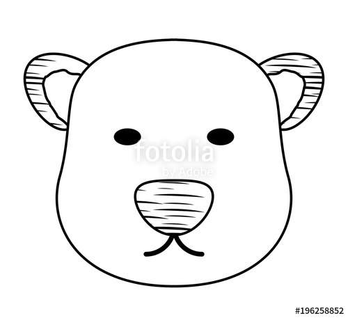 500x457 Sketch Of Polar Bear Face Icon Over White Background, Vector - Bear Face Sketch