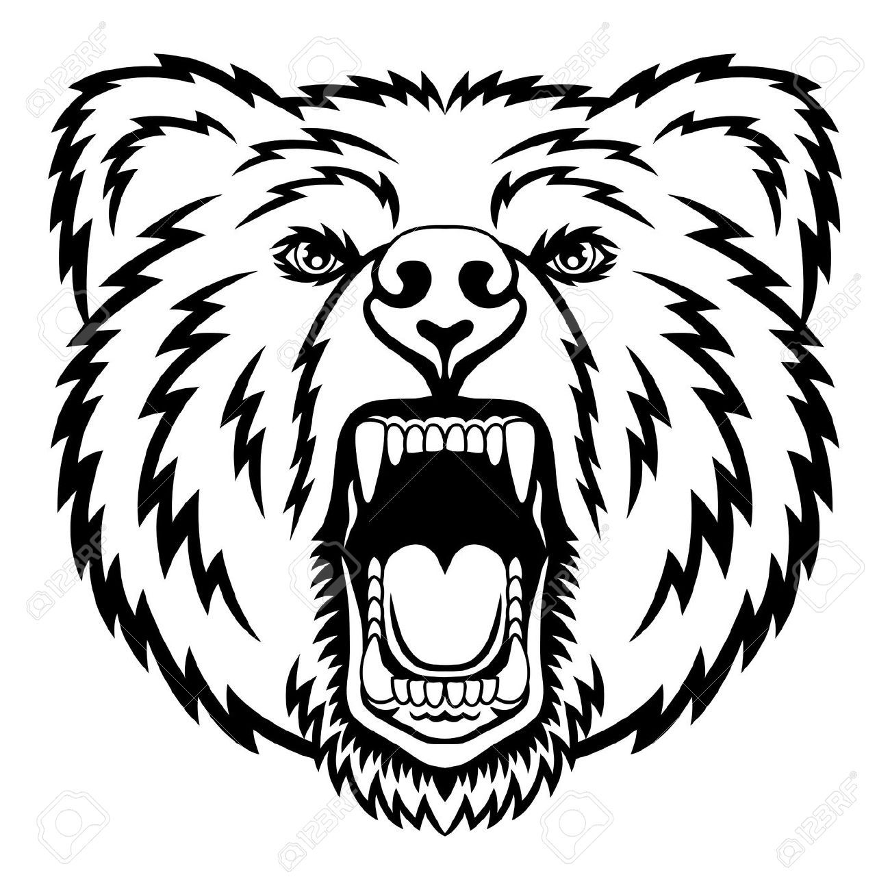 1300x1300 Bear Head Drawing - Bear Head Sketch