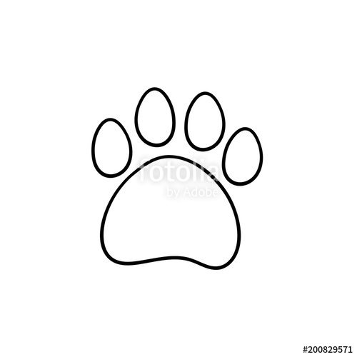 500x500 Paw Print Hand Drawn Outline Doodle Icon. Bear Paw Print Vector - Bear Paw Sketch