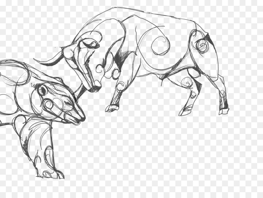 900x680 Cattle Canidae Mammal Bear Sketch - Bear Sketch Art