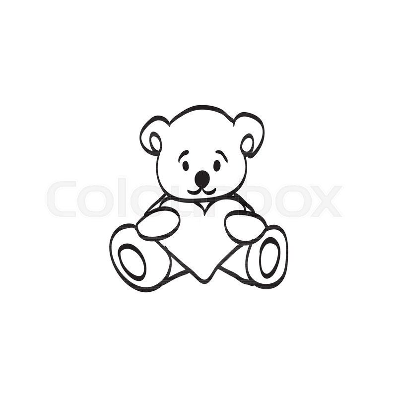 800x800 Teddy Bear Sketch. Drawing On A White Background Stock Vector - Bear Sketch Images