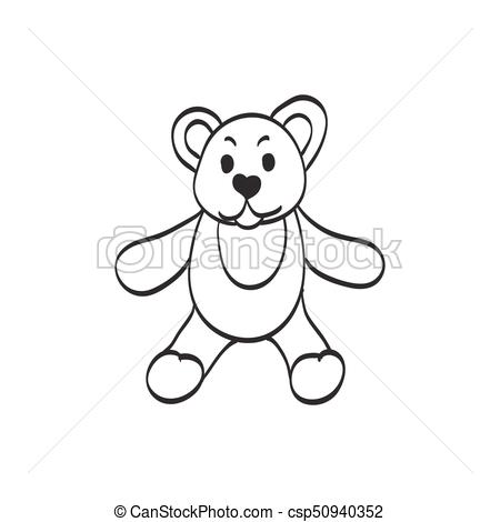 450x470 Teddy Bear Sketch. Drawing On A White Background. - Bear Sketch Images