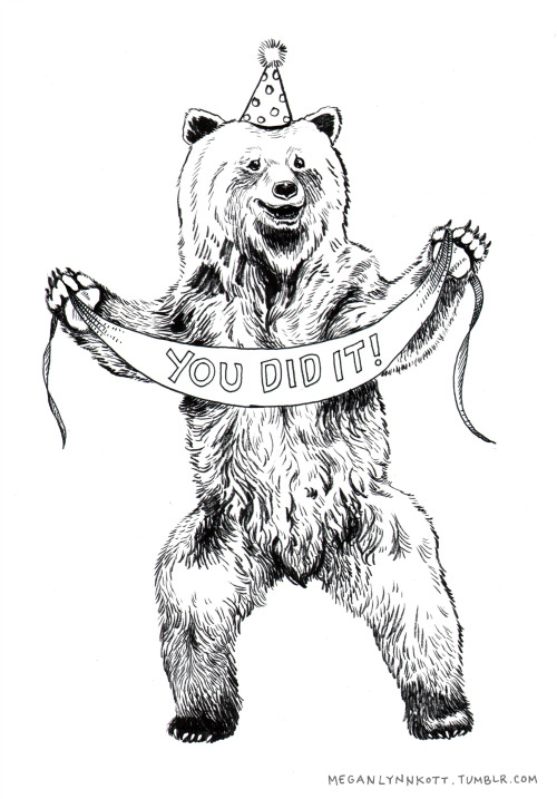 500x717 Illustration Art Animals Black And White Bear Sketch Banner Bears - Bear Sketch Tumblr