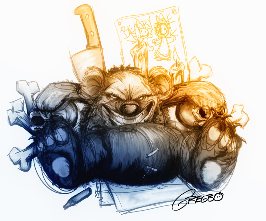 864x720 The Illustration Art Of Gregbo Watson Tumblr Scare Bear - Bear Sketch Tumblr