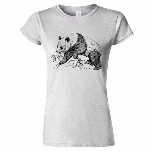 640x640 Blusa Tumblr Casual Printed Tee New Style Women Panda Sketch Art - Bear Sketch Tumblr