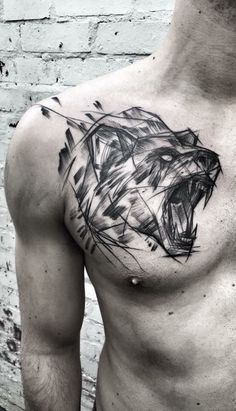 236x411 Pin By Kuba On Wolf Tattoo, Tattoo And Tatting - Bear Tattoo Sketch