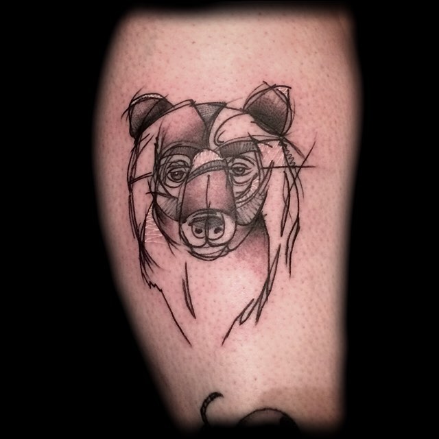 640x640 Sketchy Bear Head Tattoo Best Tattoo Ideas Gallery - Bear Tattoo Sketch