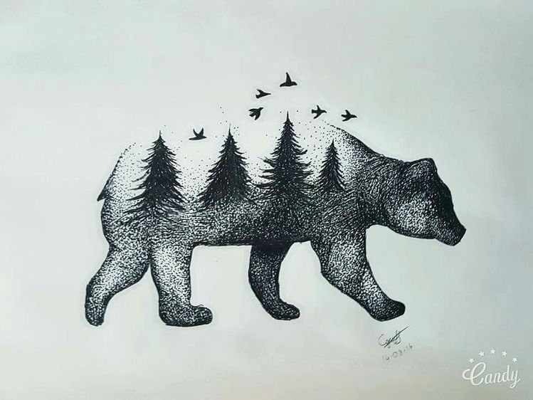 Bear Tattoo Sketch at PaintingValley.com | Explore collection of Bear ...