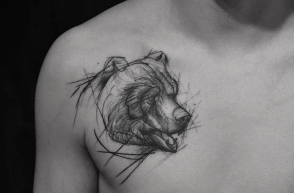 Bear Tattoo Sketch at PaintingValley.com | Explore collection of Bear ...