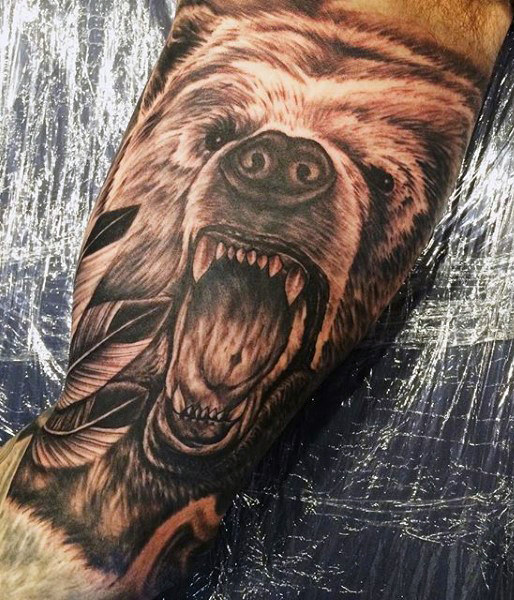514x600 60 Bear Tattoo Designs For Men - Bear Tattoo Sketch