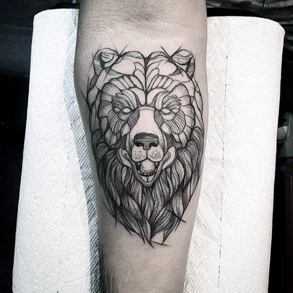 599x599 60 Sketch Tattoos For Men - Bear Tattoo Sketch