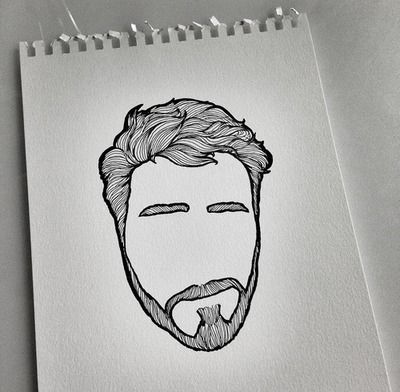 400x392 Sketch Of Bearded Man. S K E T C H . Sketches - Beard Man Sketch