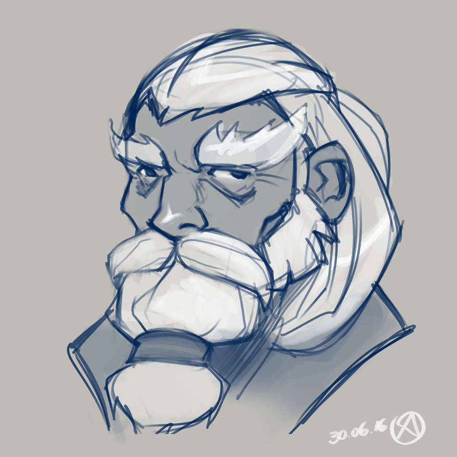 894x894 Beard Man Sketch By Nx3fox - Beard Man Sketch
