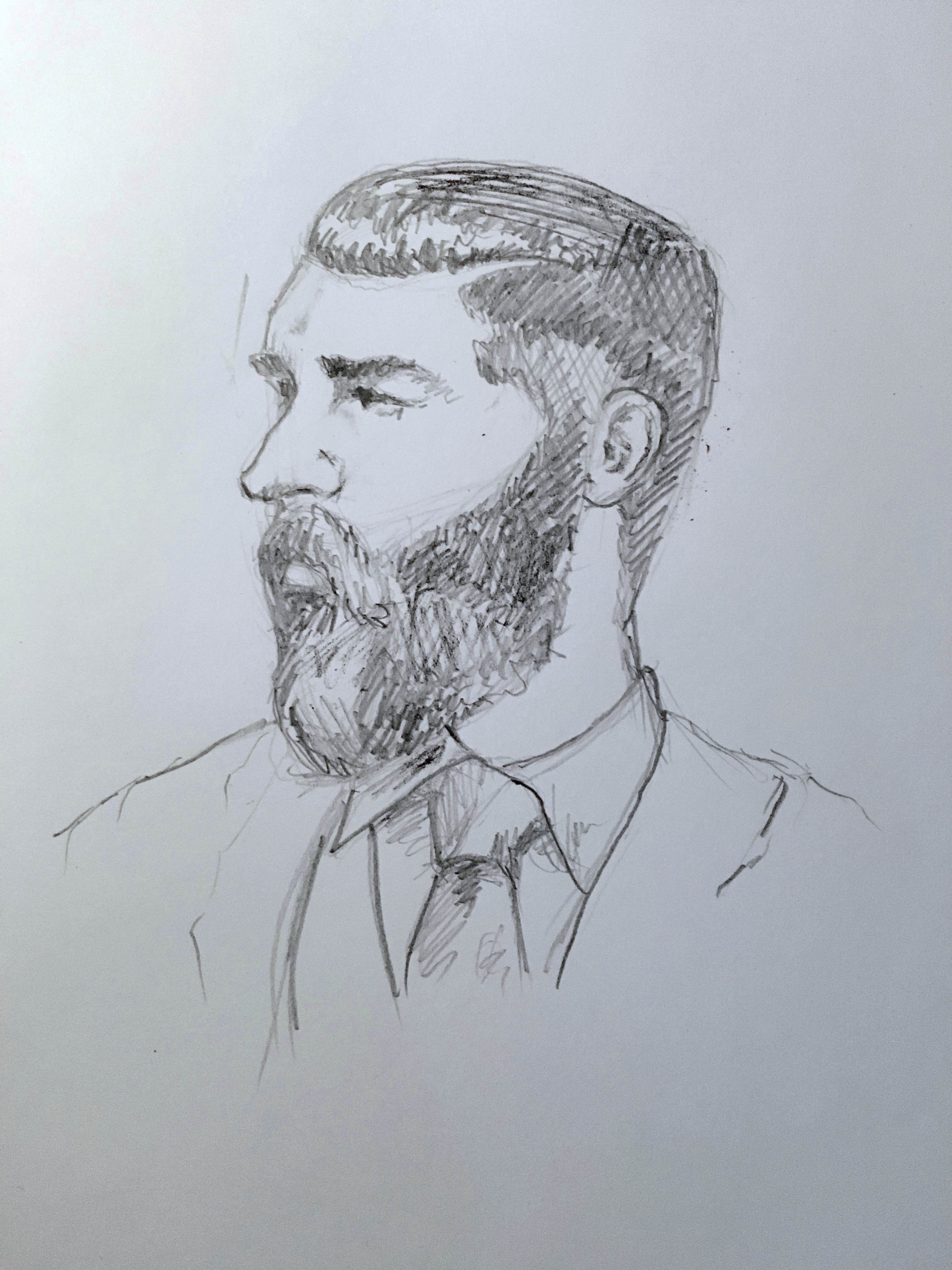 Beard Sketch At PaintingValley.com | Explore Collection Of Beard Sketch