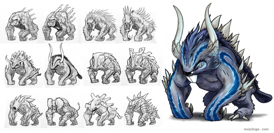 900x439 Beast Concepts By Mozchops - Beast Sketch
