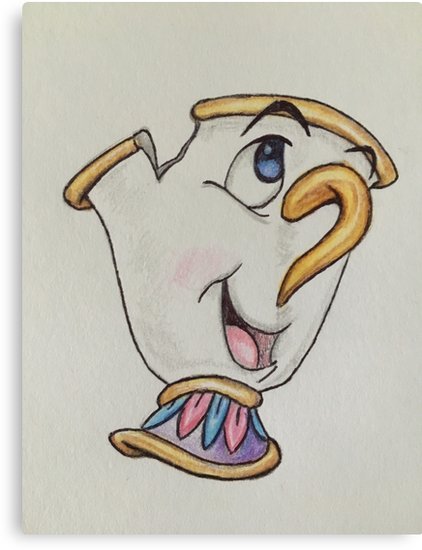 422x550 Chip Beauty And The Beast Sketch Canvas Prints By Chloe2409 - Beast Sketch