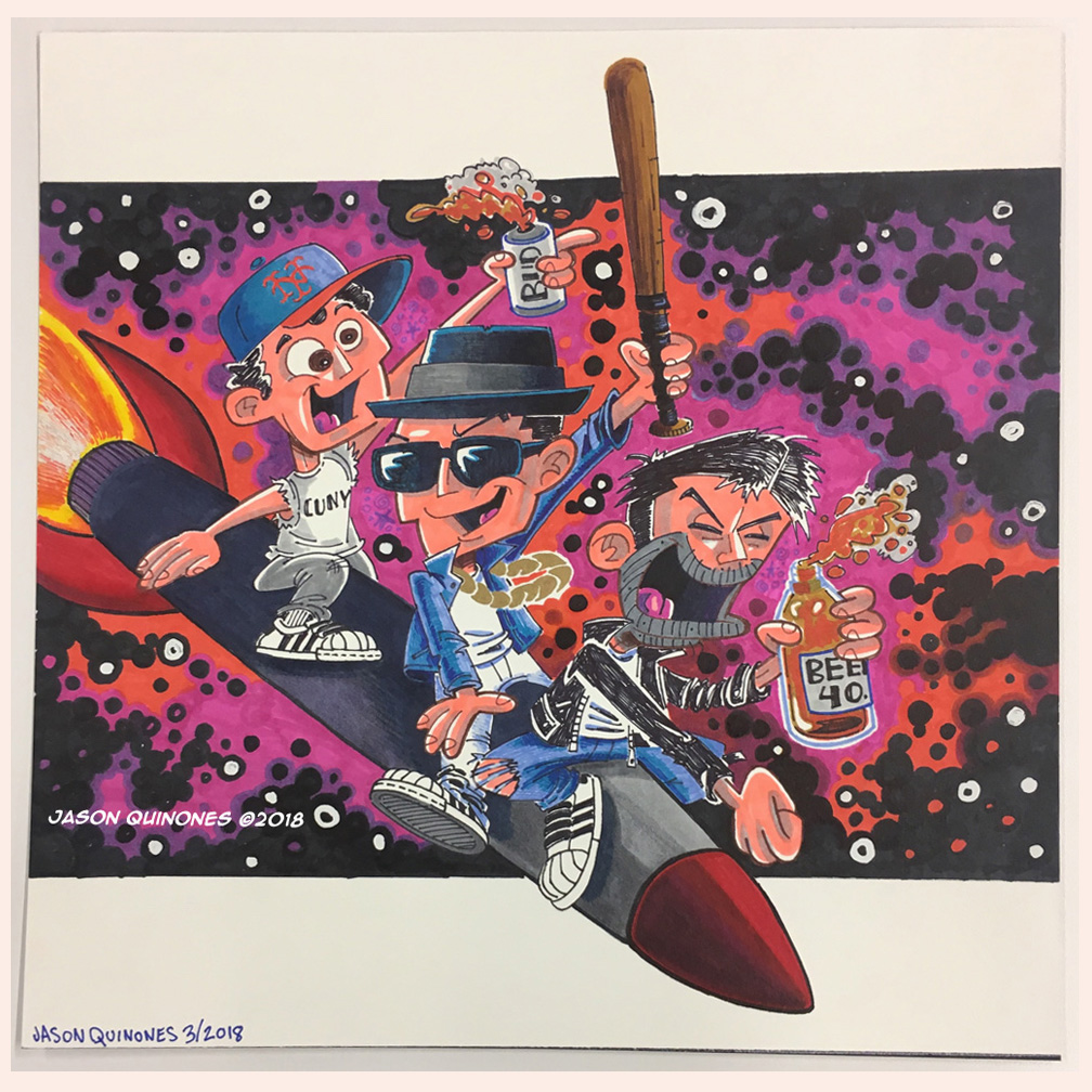 1008x1008 Beer And Cookies The Cartoons And Comics Of Jason Quinones - Beastie Boys Sketch