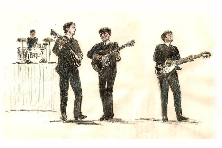 900x600 Beatles Sketch P By Mozer1a0x - Beatles Sketch
