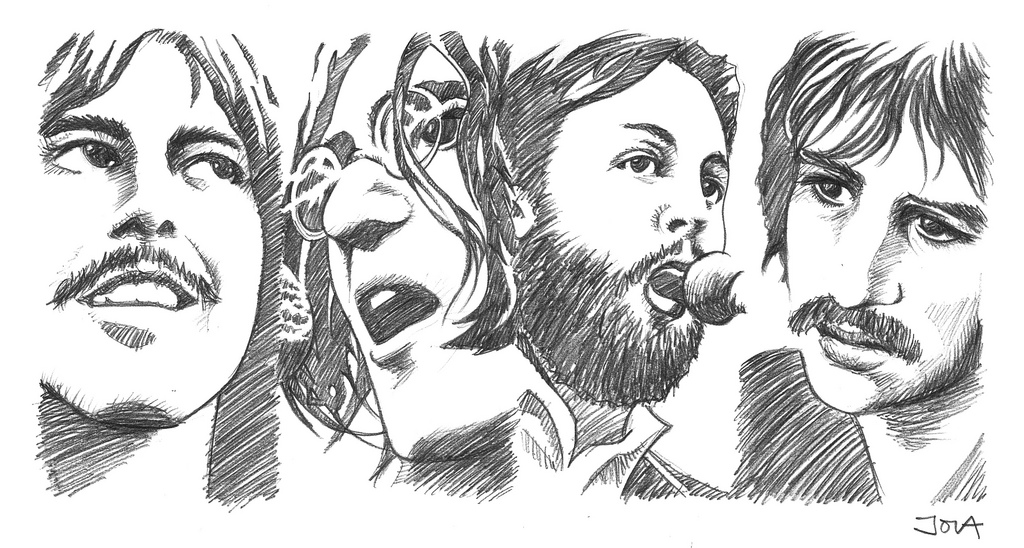 1024x548 The Beatles A Very Hard Core Trying Sketch Of Classic - Beatles Sketch