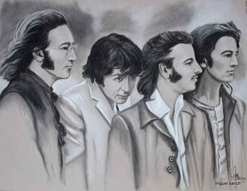 800x618 The Beatles Miguel Salich - Beatles Sketch