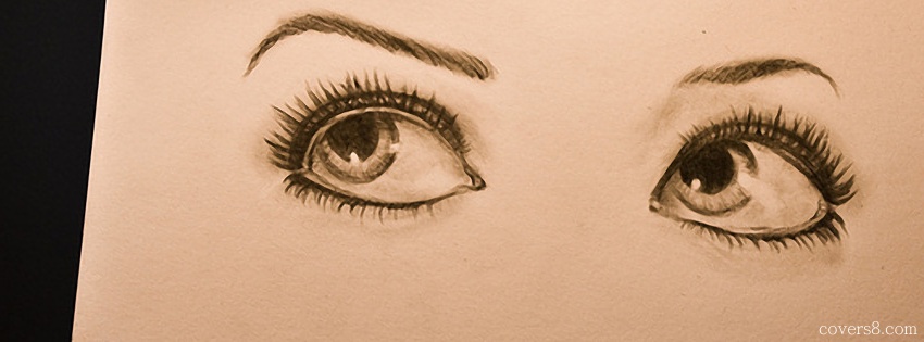 850x315 Beautiful Eyes Sketch Artwork Facebook Cover For Timeline - Beautiful Eyes Sketch