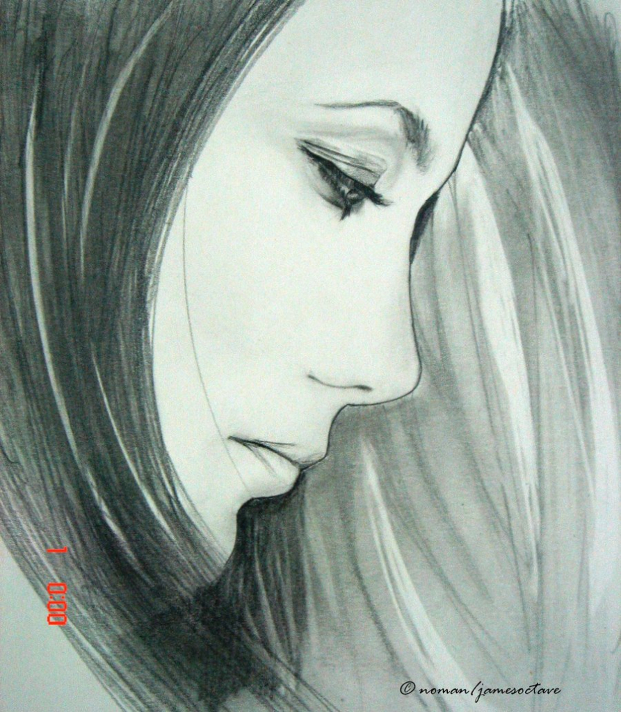 893x1024 Beautiful Sad Girl Face Sketch - Beautiful Girl Face Sketch