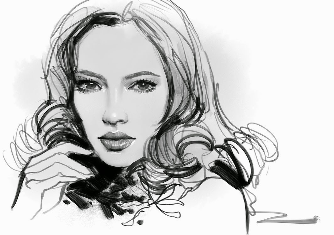 1064x750 Art And Painting Beautiful Girl Sketch - Beautiful Girl Sketch