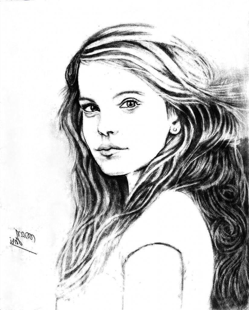 824x1024 Beautiful Girl Sketch Wallpaper Group - Beautiful Girl Sketch