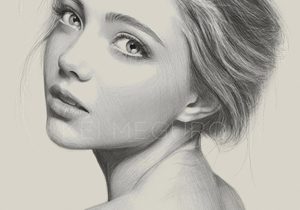 300x210 Beautiful Woman Pencil Drawing Pencil Drawings Female Sketches - Beautiful Lady Sketch