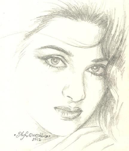 432x504 Pencil Sketch Of Beautiful Lady Art That Fascinates Me - Beautiful Lady Sketch