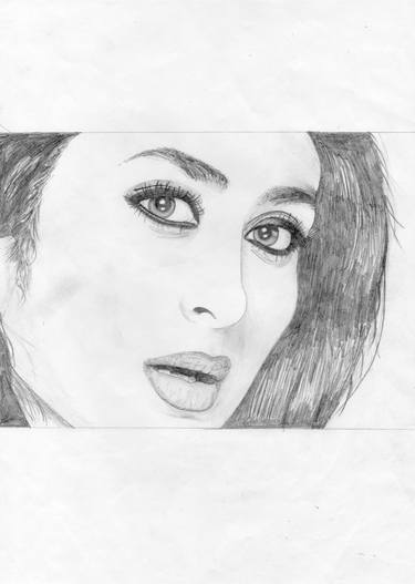 375x527 Gorgeous Lady With Beautiful Eyes Drawing By Gautam Kumar - Beautiful Lady Sketch