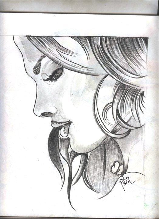 524x720 Beautiful Lady Drawing By Priyanka Patil - Beautiful Lady Sketch
