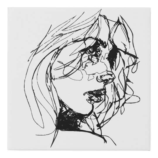 540x540 Beautiful Lady Sketch Canvas Print - Beautiful Lady Sketch