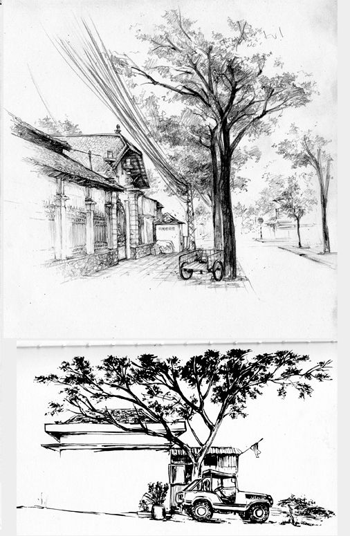 506x775 Stunning And Beautiful. Landscape Sketching By Tung Monster - Beautiful Landscape Sketches