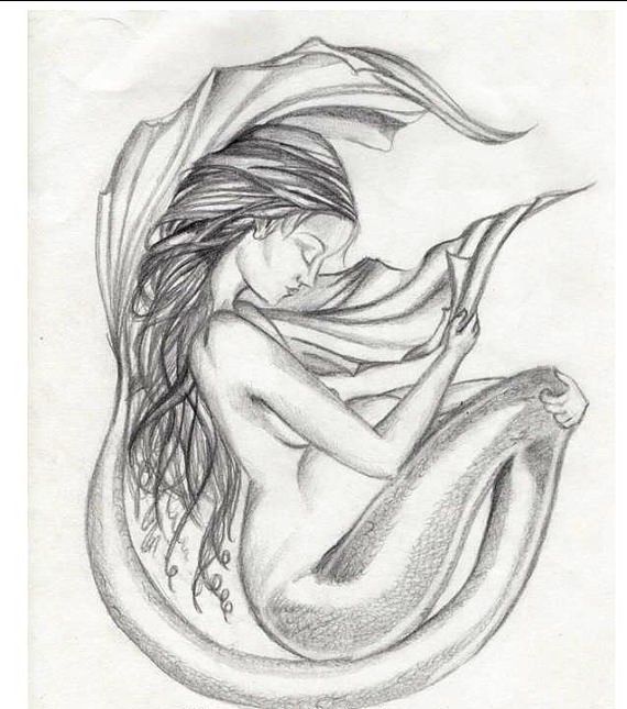 570x645 Beautiful Mermaid Sketch Sirens Of The Sea (Mermaids - Beautiful Mermaid Sketches