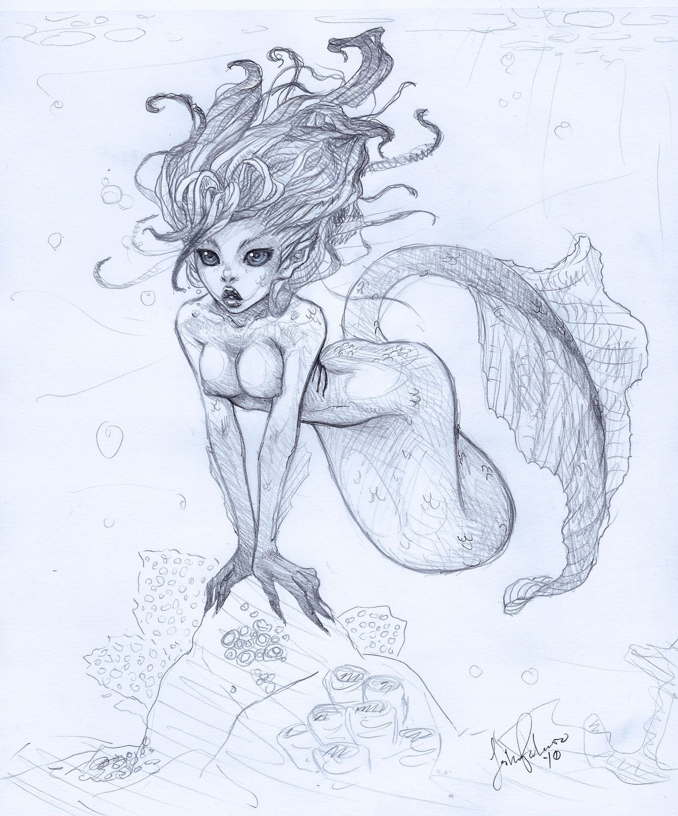 1330x1600 Gorgeous Illustration Of A Beautiful Mermaid Illustrative Art - Beautiful Mermaid Sketches