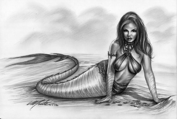 576x390 Mermaid Drawings - Beautiful Mermaid Sketches