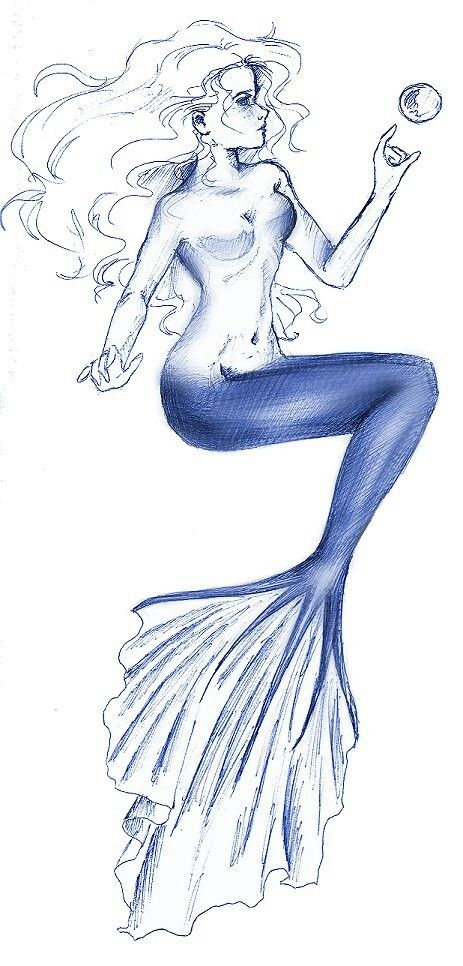 463x966 Mermaid Sketch Fairiesmermaidsfantasy Mermaid - Beautiful Mermaid Sketches