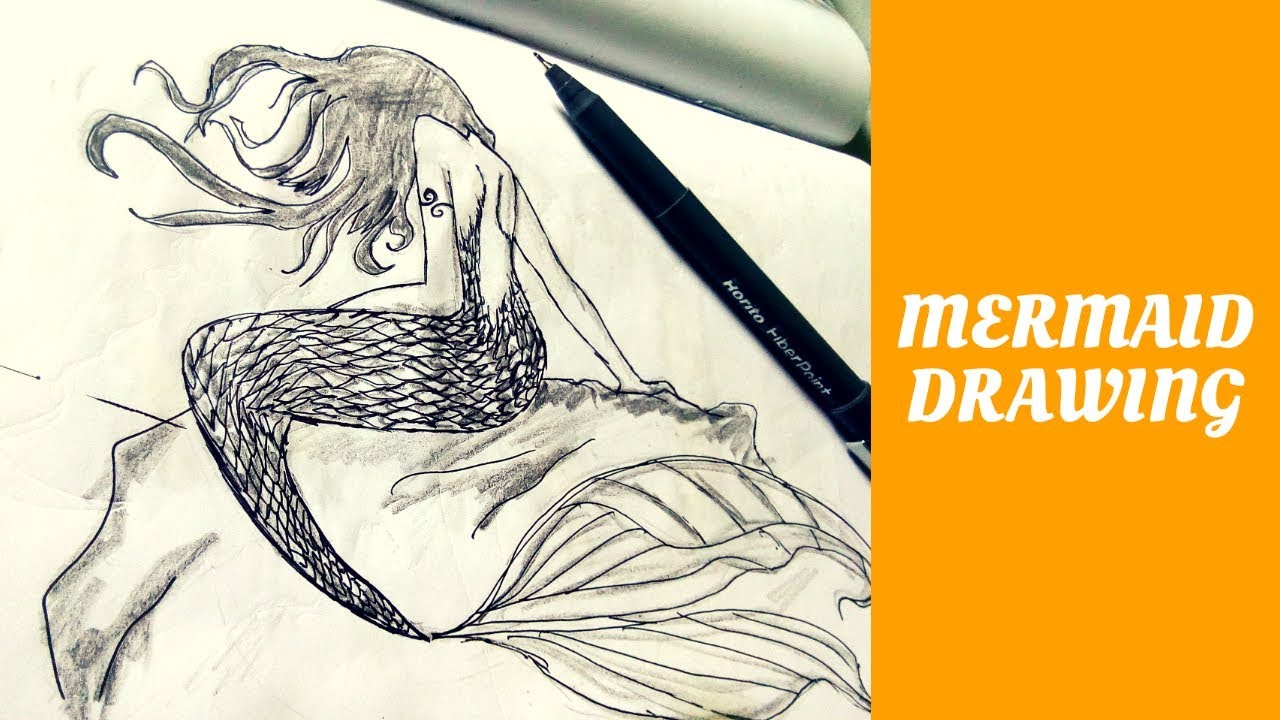 1280x720 Draw Beautiful Mermaid Beautiful Girl Sketch Drawing - Beautiful Mermaid Sketches