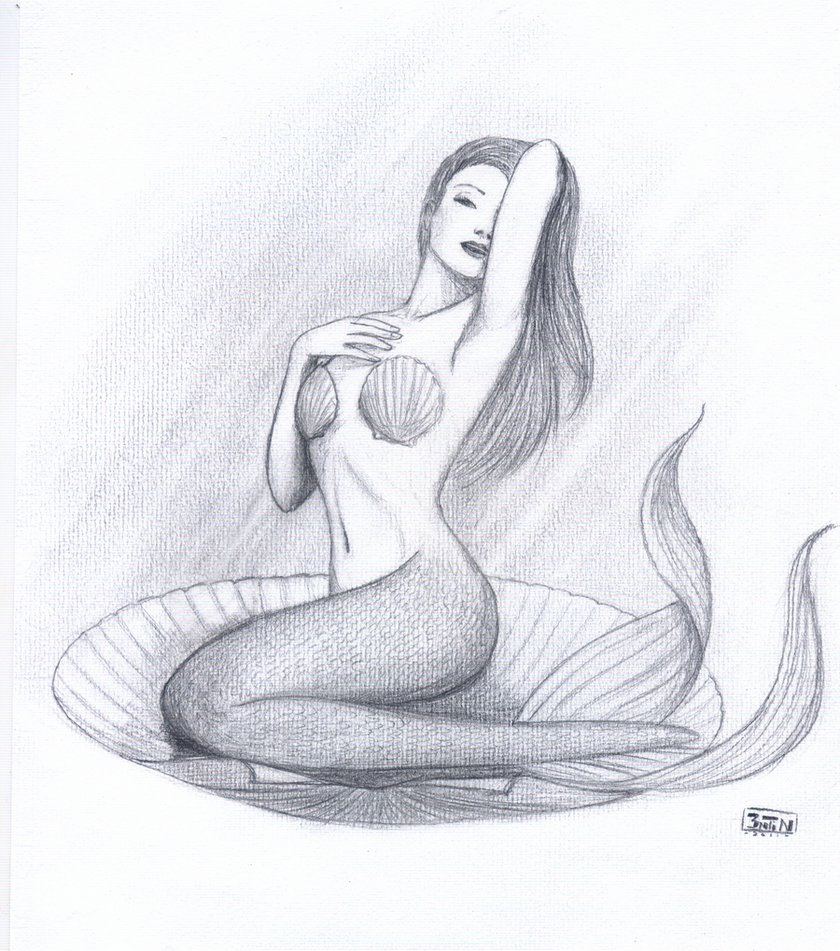 Beautiful Mermaid Drawing Drawing Artsy - Beautiful Mermaid Sketches. 