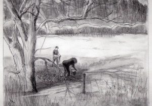 300x210 Beautiful Scenery Drawings Pencil Nice Scenery Drawing Beautiful - Beautiful Scenery Sketch