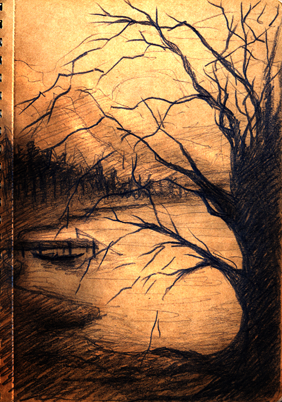 550x784 Scenery Sketch By Zitaar - Beautiful Scenery Sketch