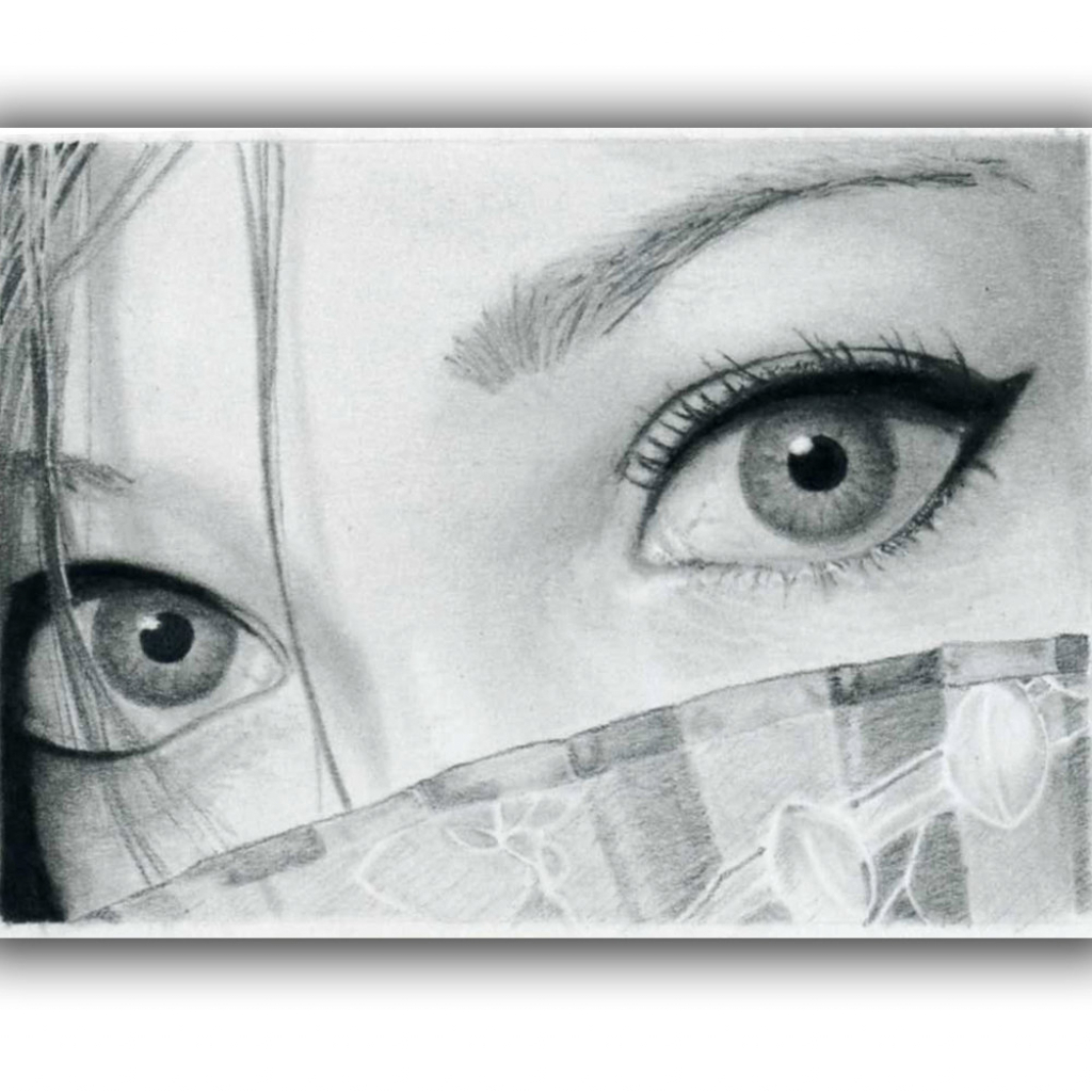 1024x1024 Girl Eye Sketch Art Beautiful Pictures - Beautiful Sketch Art