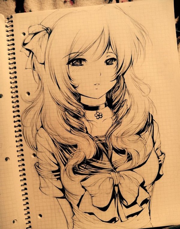 600x761 55 Beautiful Anime Drawings Art And Design - Beautiful Sketch Art