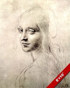 240x300 Leonardo Da Vinci Sketch Painting Face Of Beautiful Woman Real - Beautiful Woman Sketch