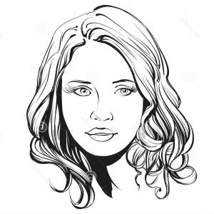 300x300 Stock Illustration Beautiful Woman Face Hand Drawn Vector - Beautiful Woman Sketch