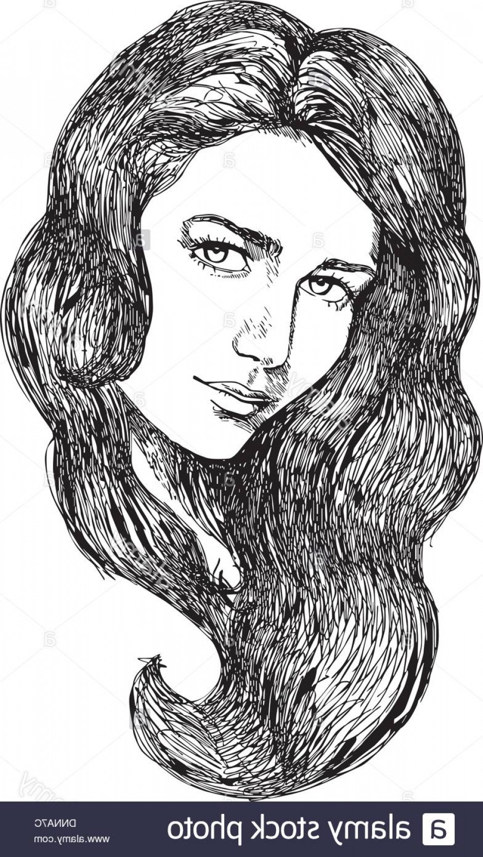940x1668 Stock Photo Face Of Beautiful Woman Sketch Portrait Black And - Beautiful Woman Sketch