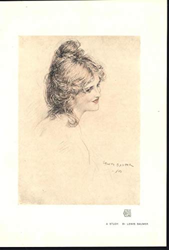 338x500 Study Beautiful Woman Sketch By Lewis Baumer 1904 - Beautiful Woman Sketch