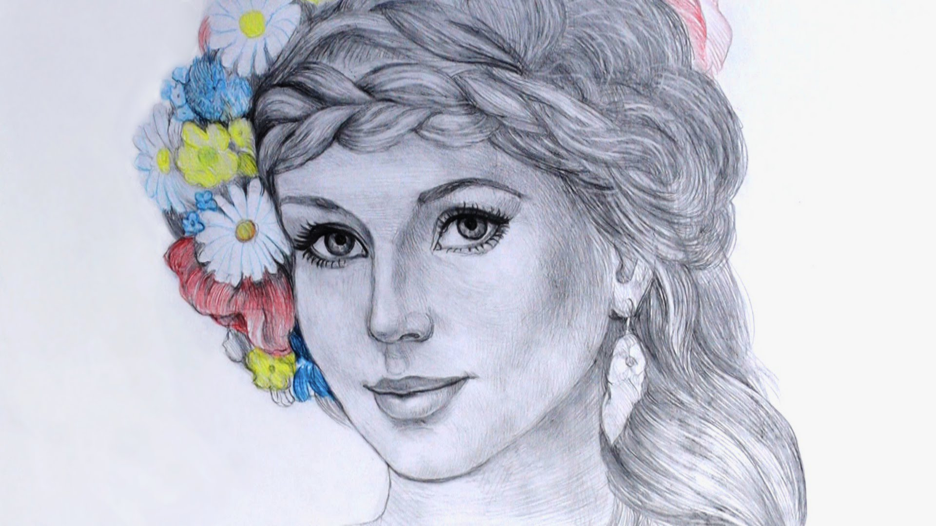 1920x1080 Drawing With Pencil Beautiful Faces Beautiful Woman Sketch Images - Beautiful Woman Sketch Images